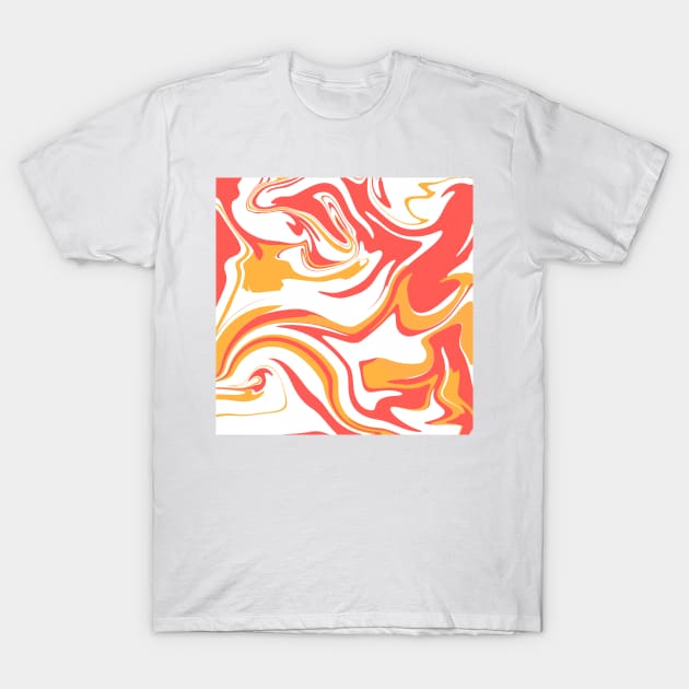 Orange and Red Abstract Pattern T-Shirt by RosegoldDreams